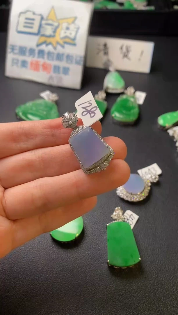 颈饰银S925镶嵌翡翠翡翠