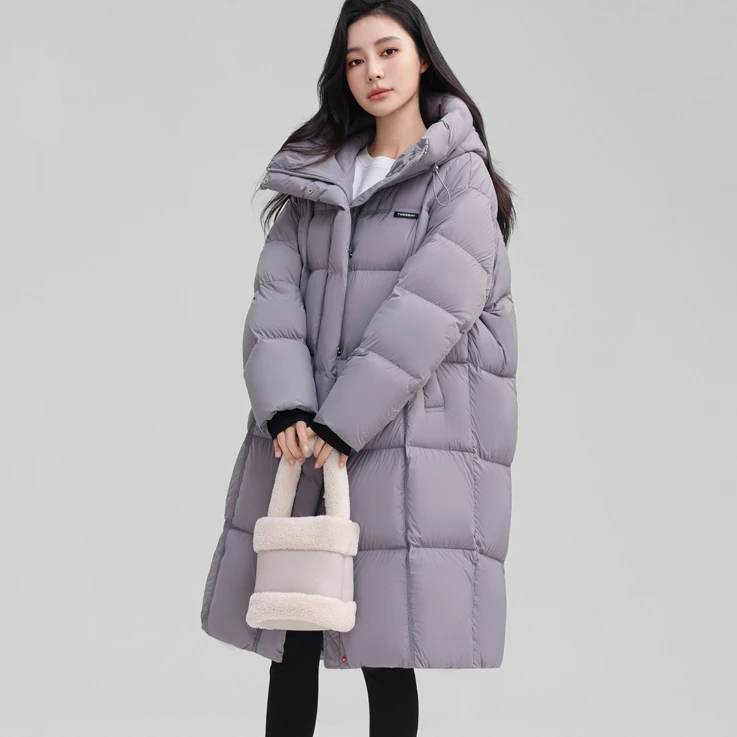 【香香专属】羽绒服女士2024过膝纯色简约高级加厚外套C1589