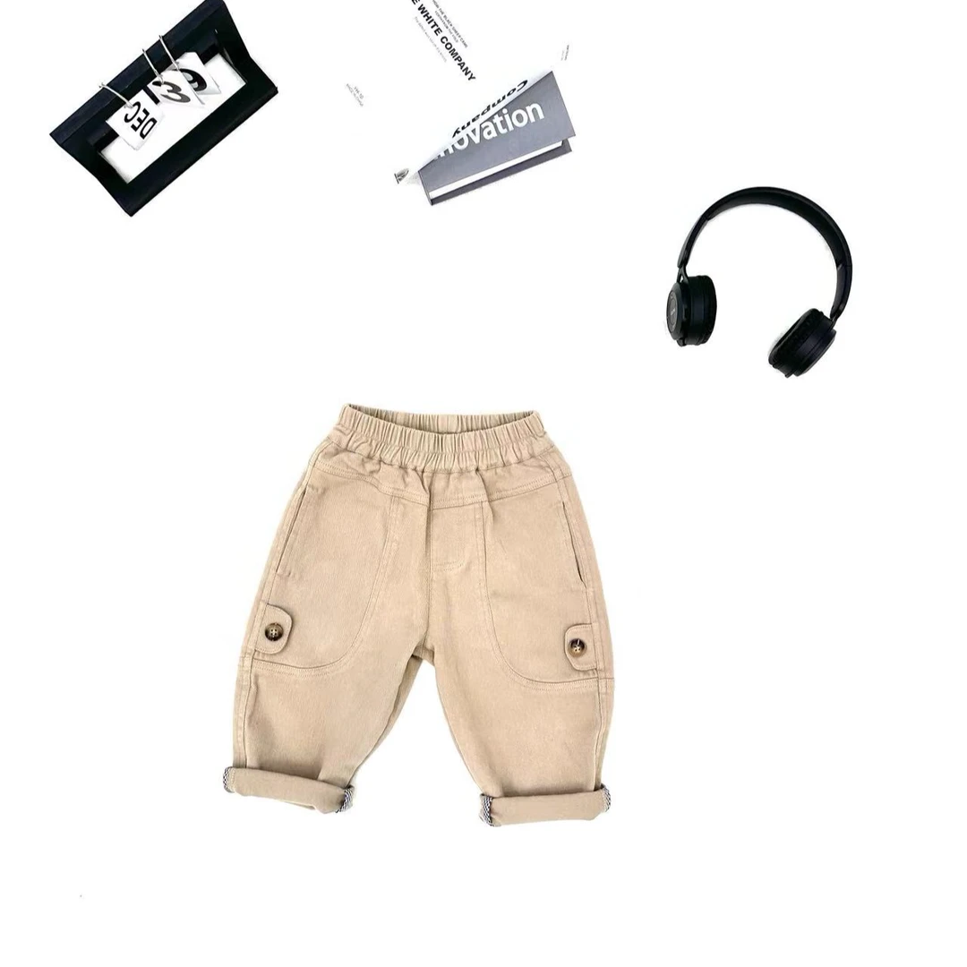 K6163  韩版 小耳朵拼接休闲裤