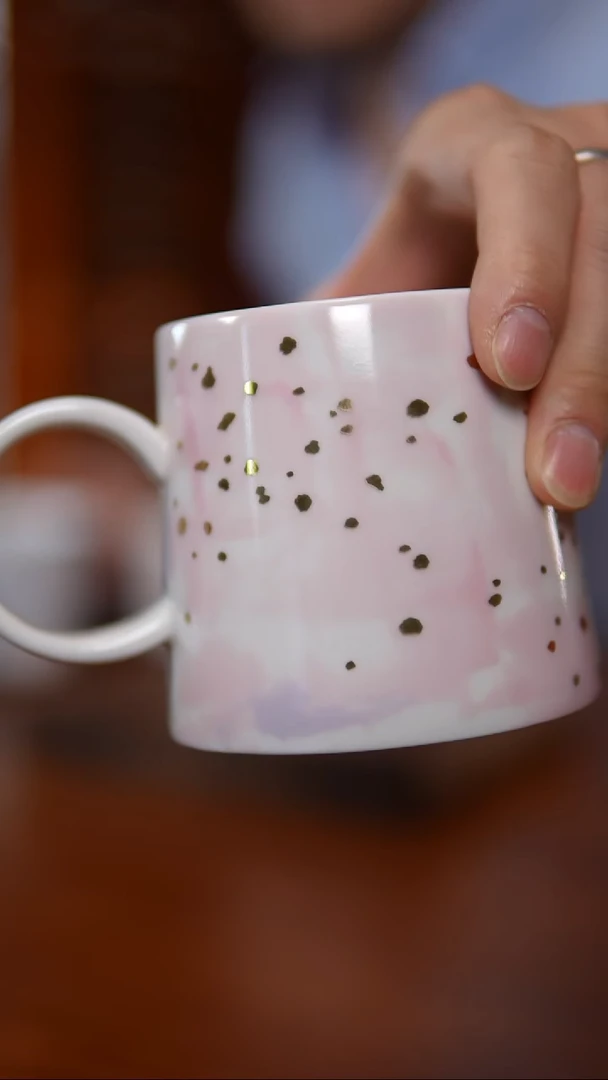 陶瓷FF洒金马克杯