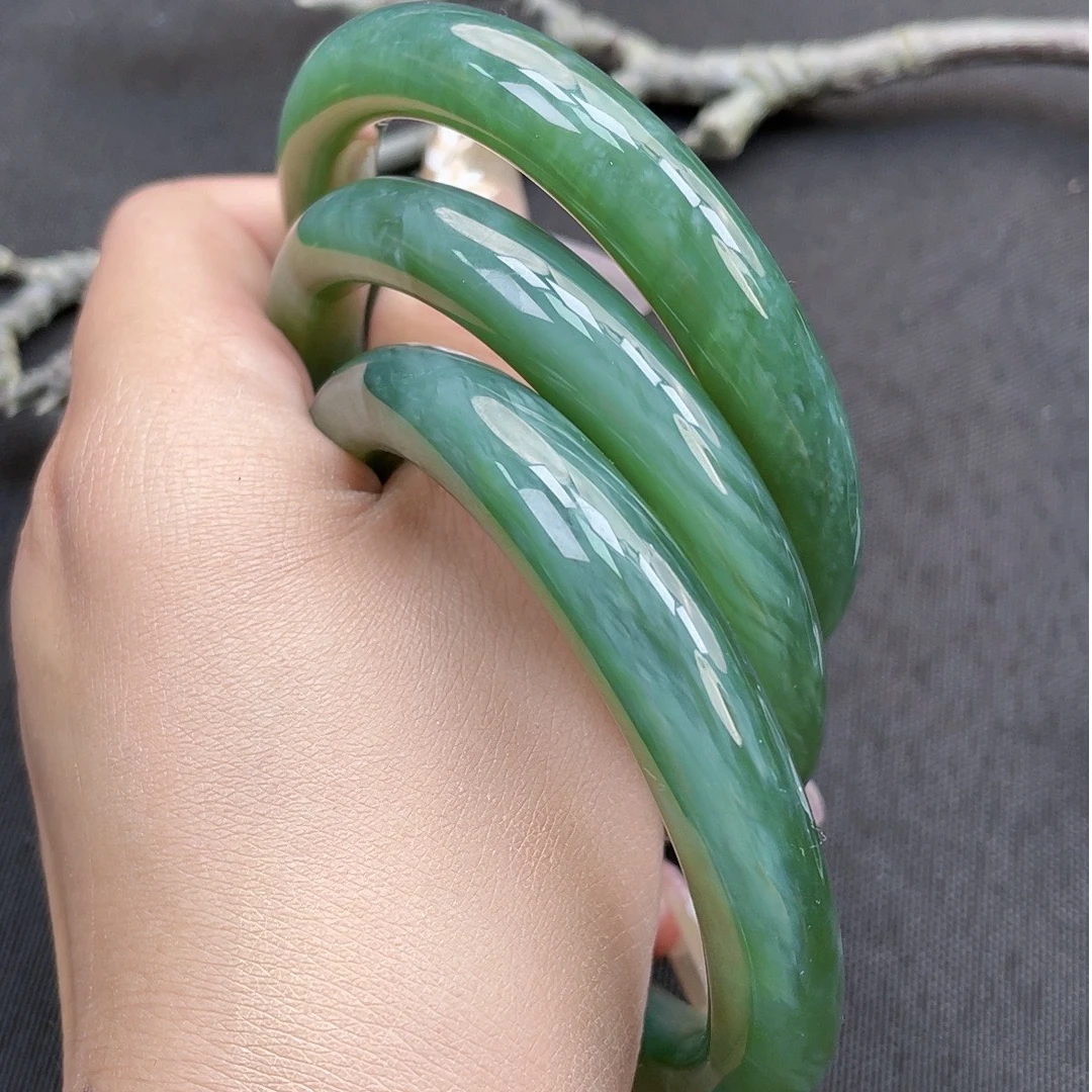 【年终大促】  和田玉神秘瓷蓝猫手镯丨天然玉石多样性发一丨Z0406