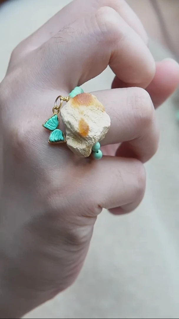 裸石琥珀未镶嵌*戒指设计款*蜜蜡原石戒指*