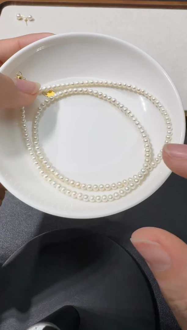 【闪购商品】淡水珍珠项链18K金镶嵌H0221-S1148-160