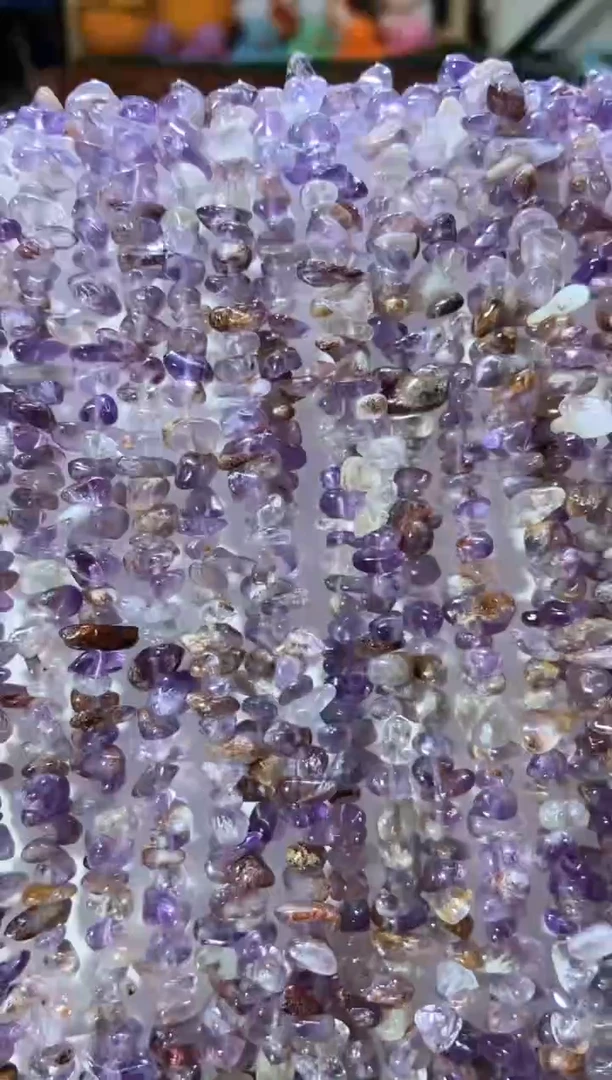 水晶珠宝半成品未镶嵌紫幽灵