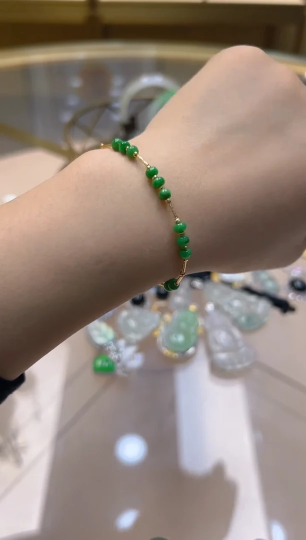 【闪购商品】翡翠手链18K金镶嵌多样性团购发一件