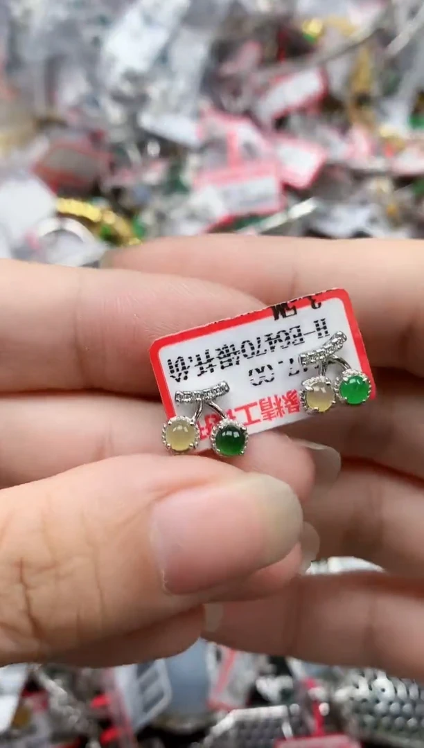 银S925镶嵌戒指翡翠天然A货缅甸翡翠