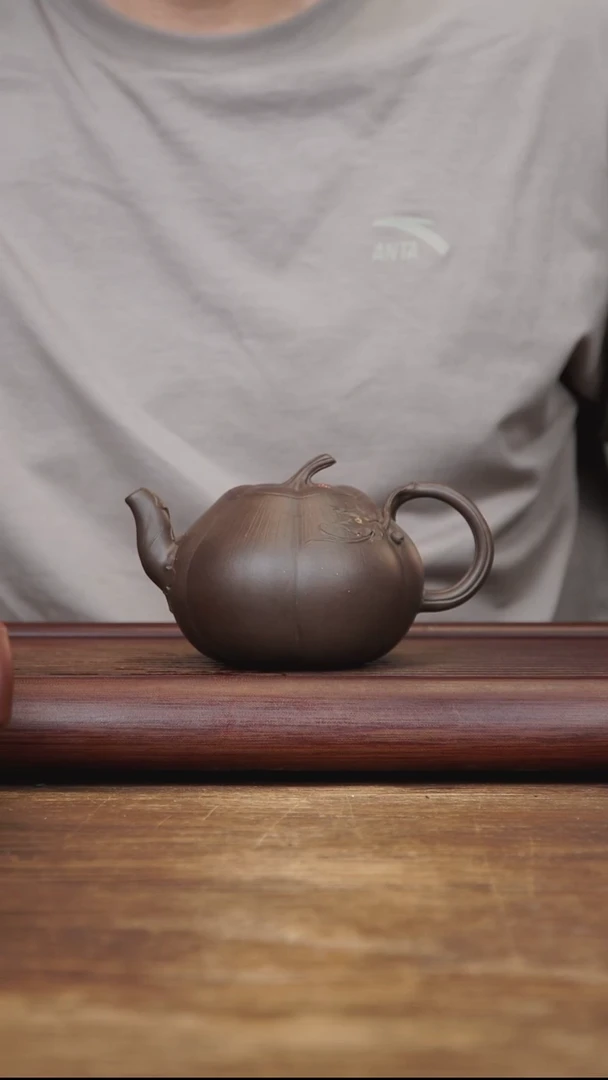 茶壶紫砂350ml 仿生器南瓜 紫泥