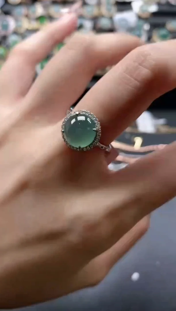 【闪购商品】翡翠戒指银S925镶嵌51511