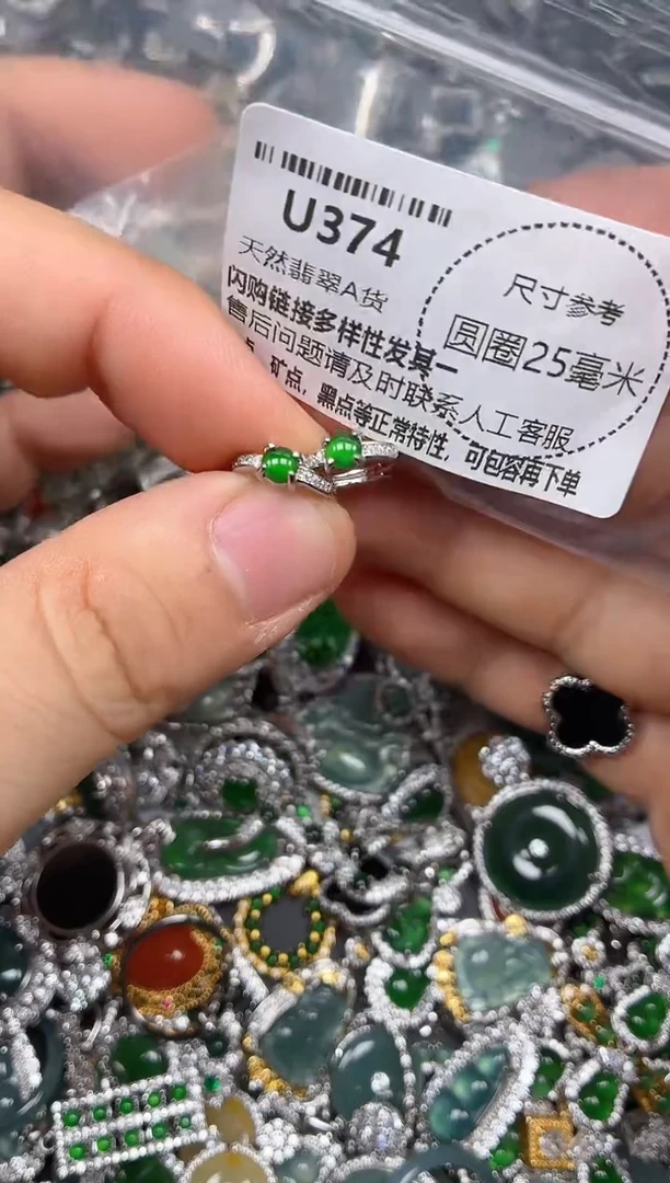 颈饰未镶嵌翡翠U374耳扣