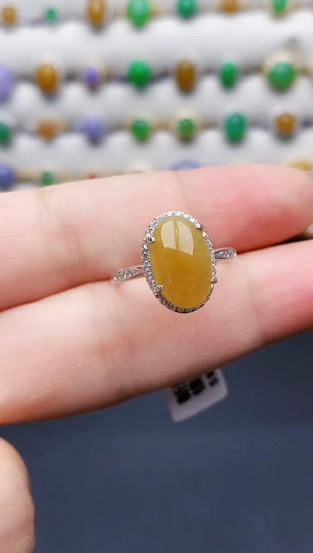 银S925镶嵌戒指翡翠0009