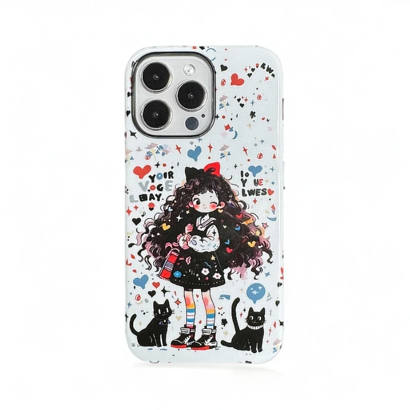 菲林二合一手机壳【涂鸦女孩】适用于苹果/华为保护套