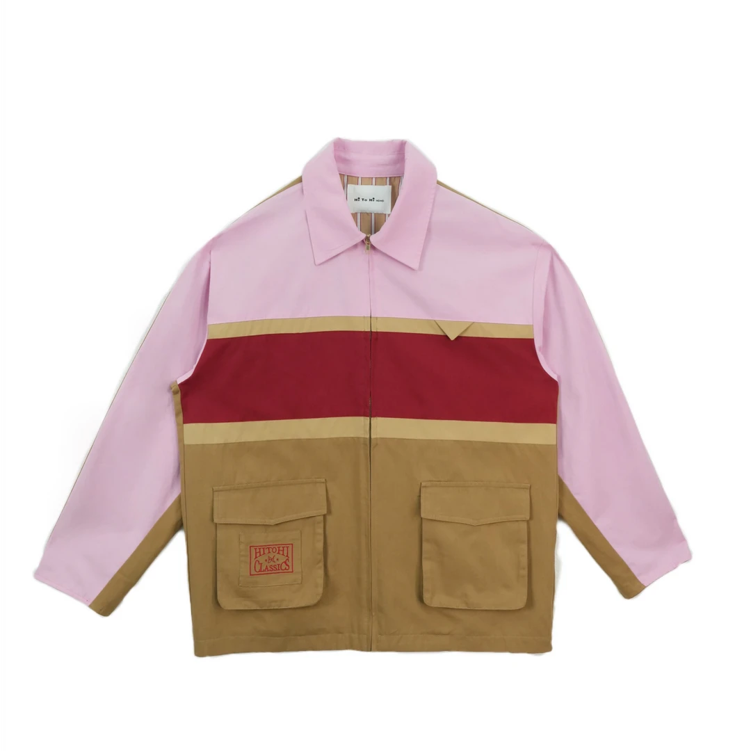 HI TO HI红拼咖色外套/红色A字裙裤