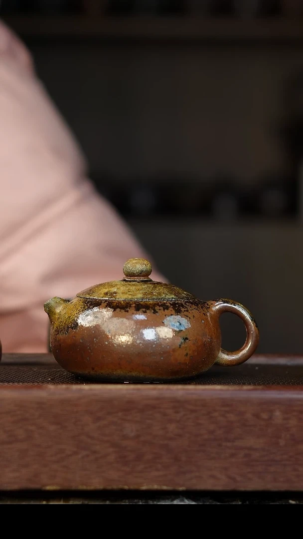 茶壶紫砂柴烧紫砂 扁西施200cc