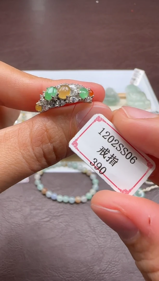 银S925镶嵌戒指翡翠1202SS06