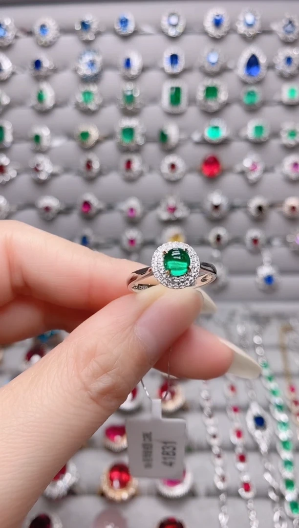 【闪购商品】祖母绿18K金戒指18K金镶嵌1