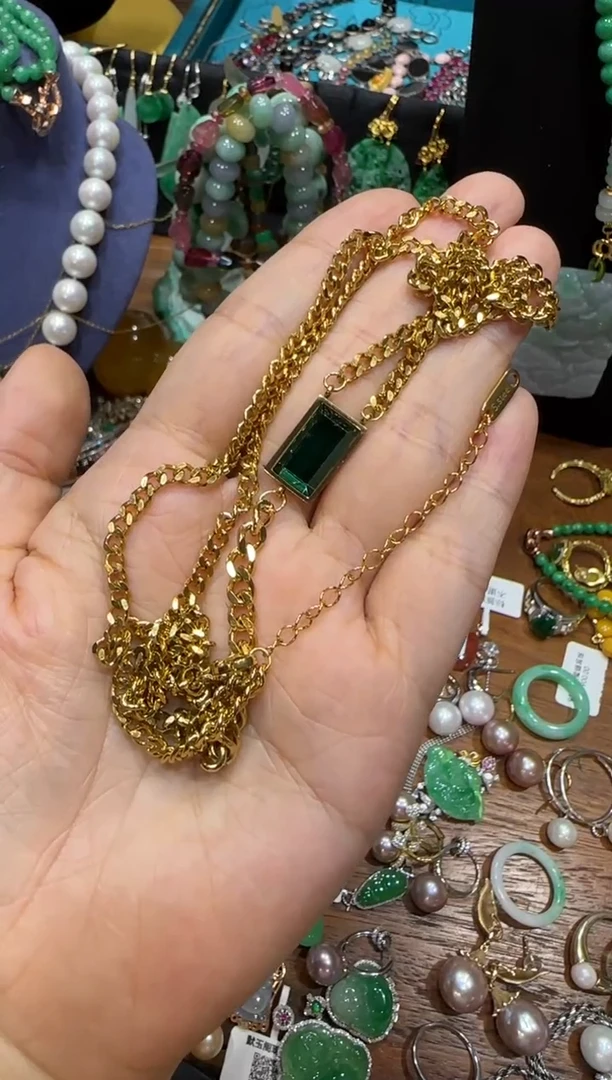 非金属其他（人造材质）琉璃绿色戒子