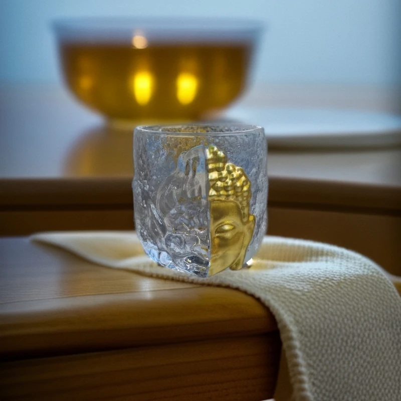 一念之间水晶玻璃杯佛头茶水杯