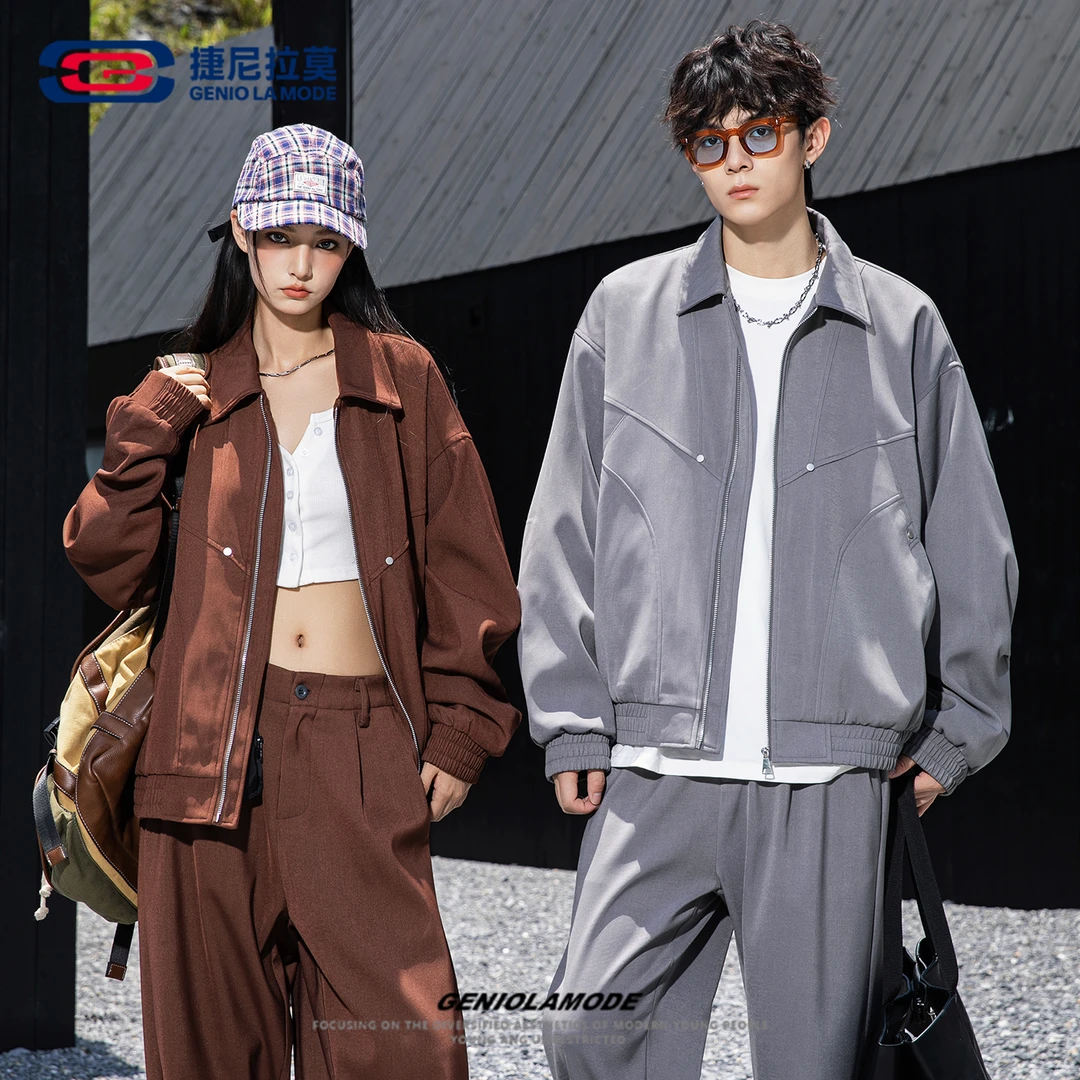 【敖瑞鹏代言】捷尼拉莫潮牌运动套装男女春秋季美式潮流青少年外套