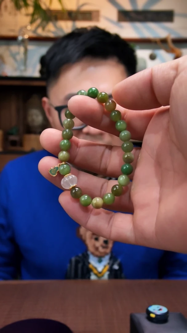 未镶嵌手串和田玉碧玉手串DN8*