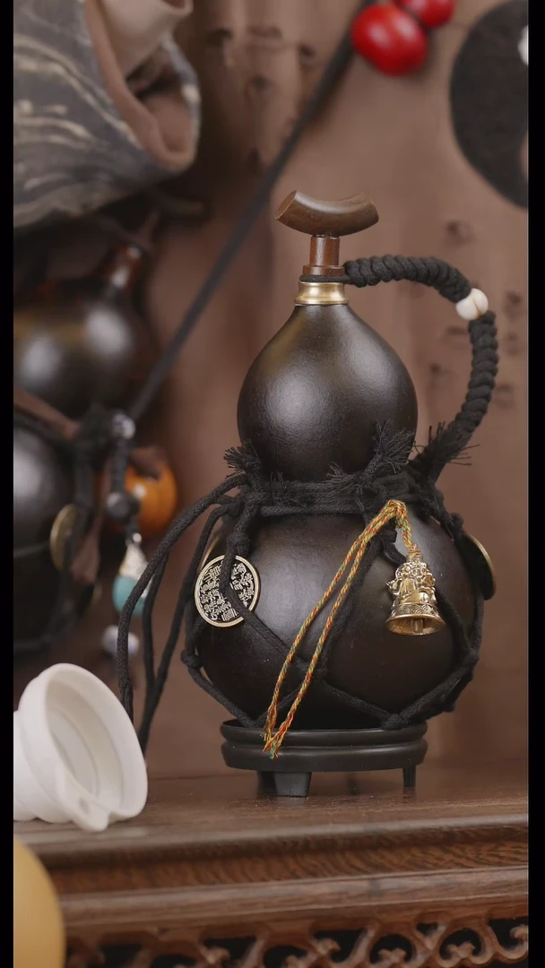 【闪购商品】171号精品天然大漆工艺防渗内胆酒葫芦~