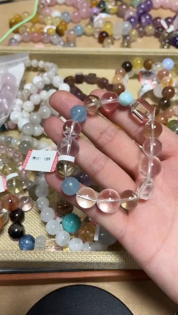 未镶嵌手链水晶**18-63白水晶手串