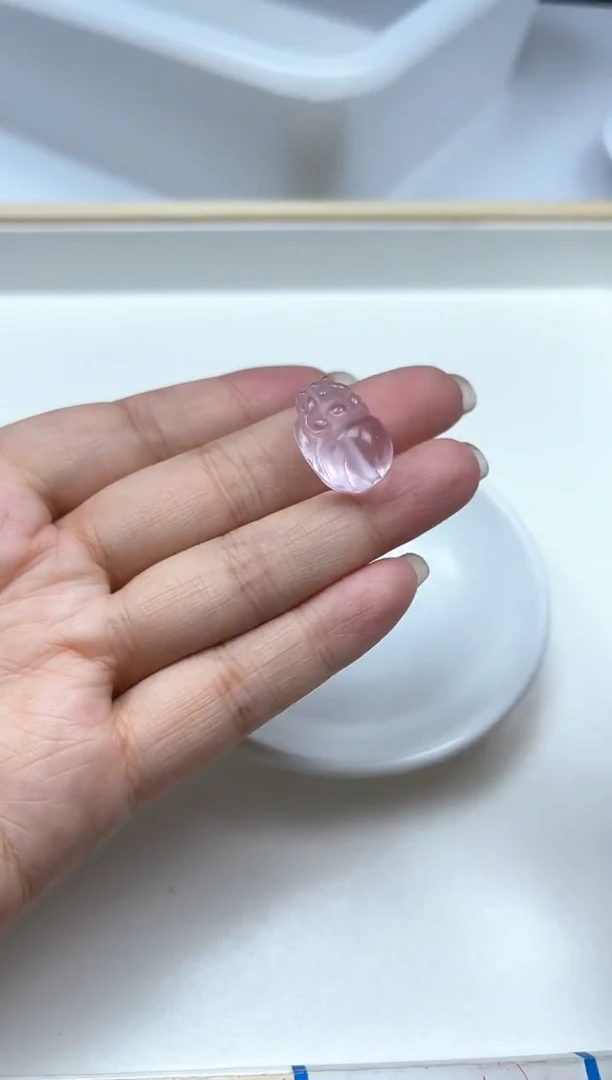 水晶珠宝半成品未镶嵌D848 粉水晶 貔貅1个9.9元