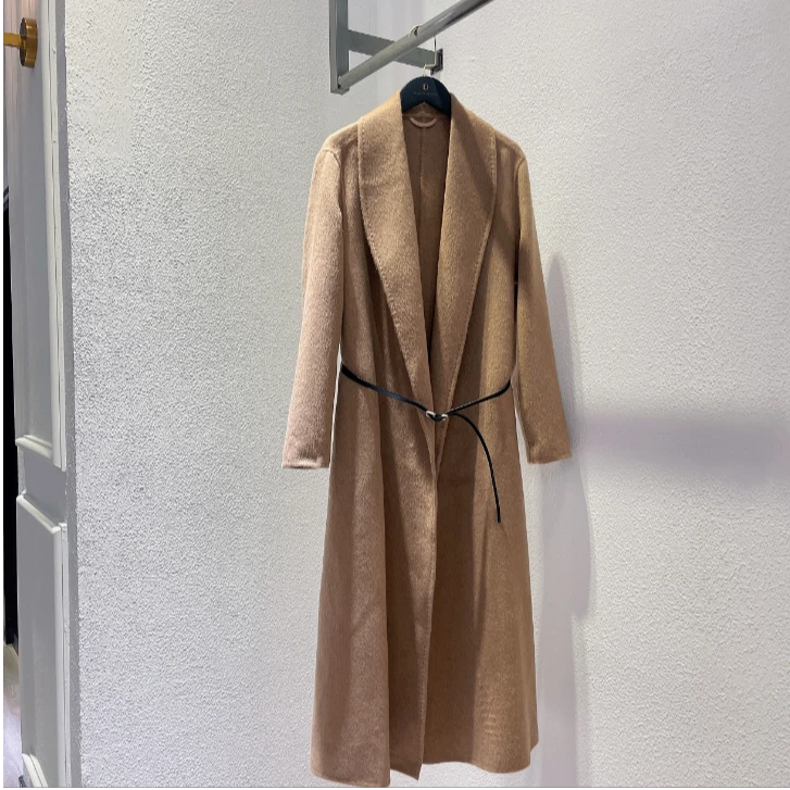 【D.Limit design】简约光版腰带长款毛呢外套DLOD002