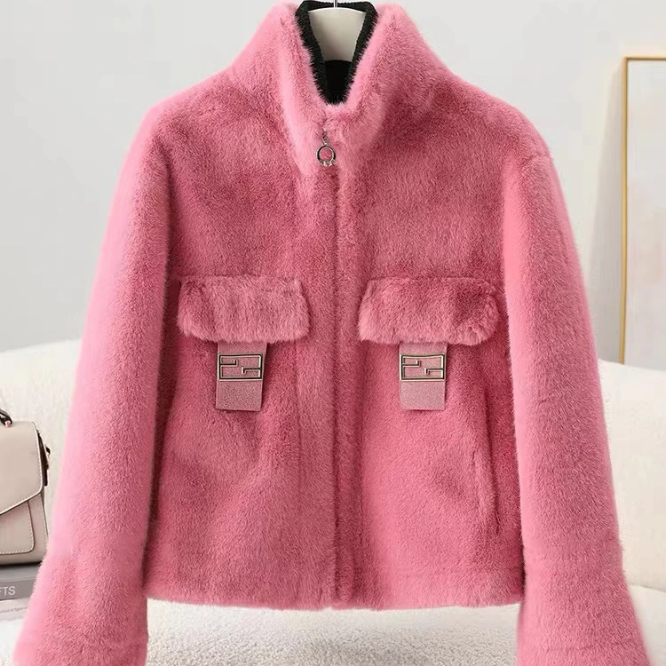 【兜盖001】时装周时尚女装毛毛外套