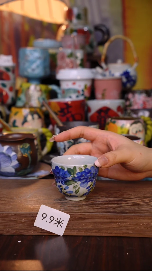 杯子陶泥垚手作 景德镇手工手绘陶瓷器物