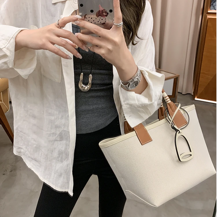 【苏茵茵】小曼私包~手工编织大容量通勤托特包女手提包E4338302