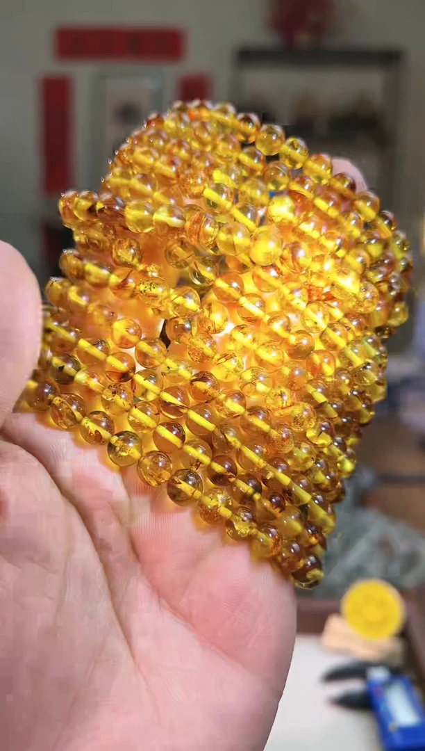 【闪购商品】琥珀（花珀）手链未镶嵌7mm±波罗的海花珀（多样性发其一）