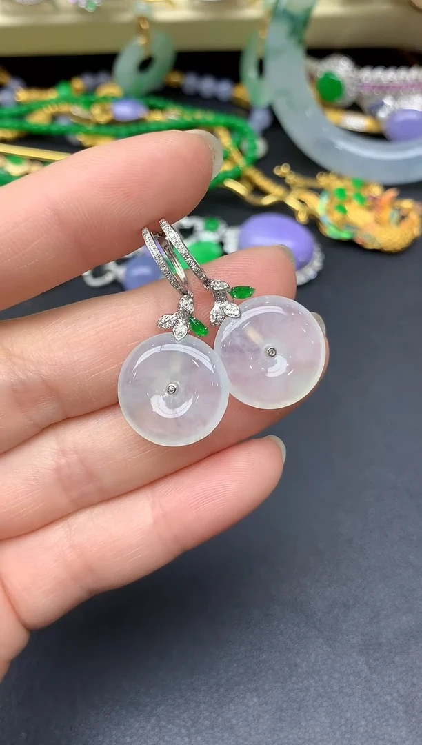 18K金镶嵌翡翠耳饰286-雪姐翡翠天天见