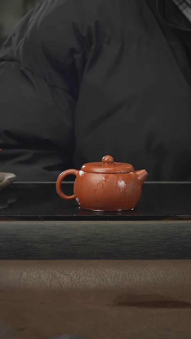 茶壶紫砂这****法广口文旦，朱泥，100cc