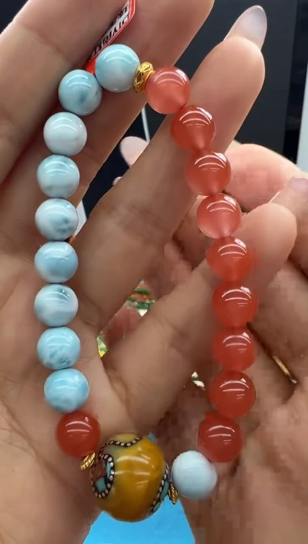 【闪购商品】针钠钙石（海纹石）手链未镶嵌65秒拍号