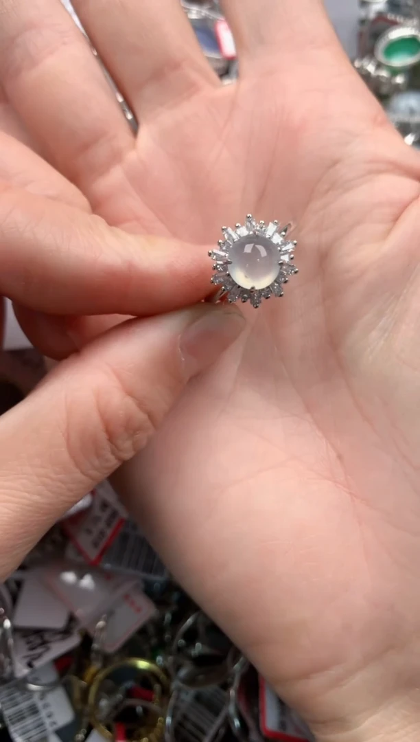 银S925镶嵌戒指翡翠888   7