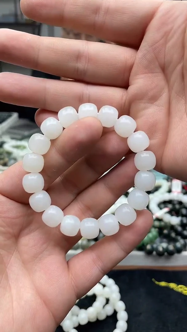 未镶嵌手串和田玉纯天然新疆且末天泰料白玉12老型