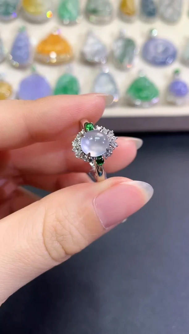 【闪购商品】翡翠戒指18K金镶嵌b91