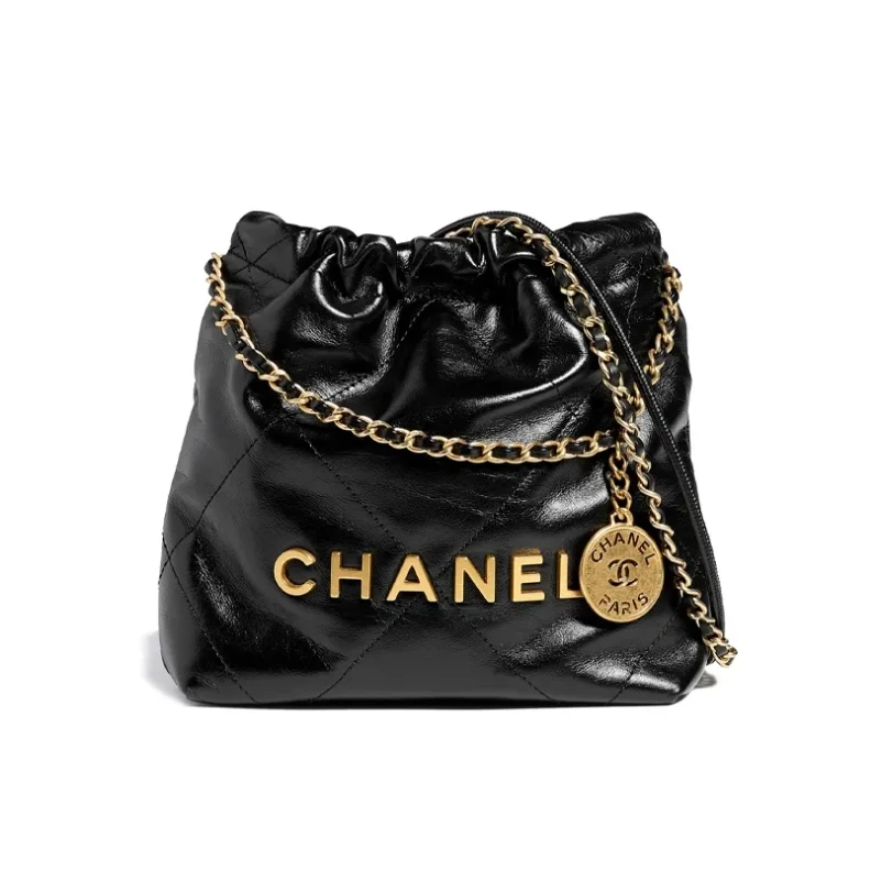 99新 Chanel/香奈儿  22BAG mini 黑金/黑银