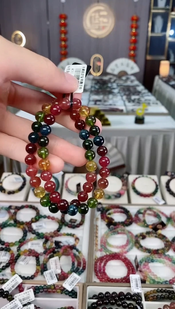 未镶嵌收藏级老矿碧玺单圈手串7mm+碧玺xion多样性发一条