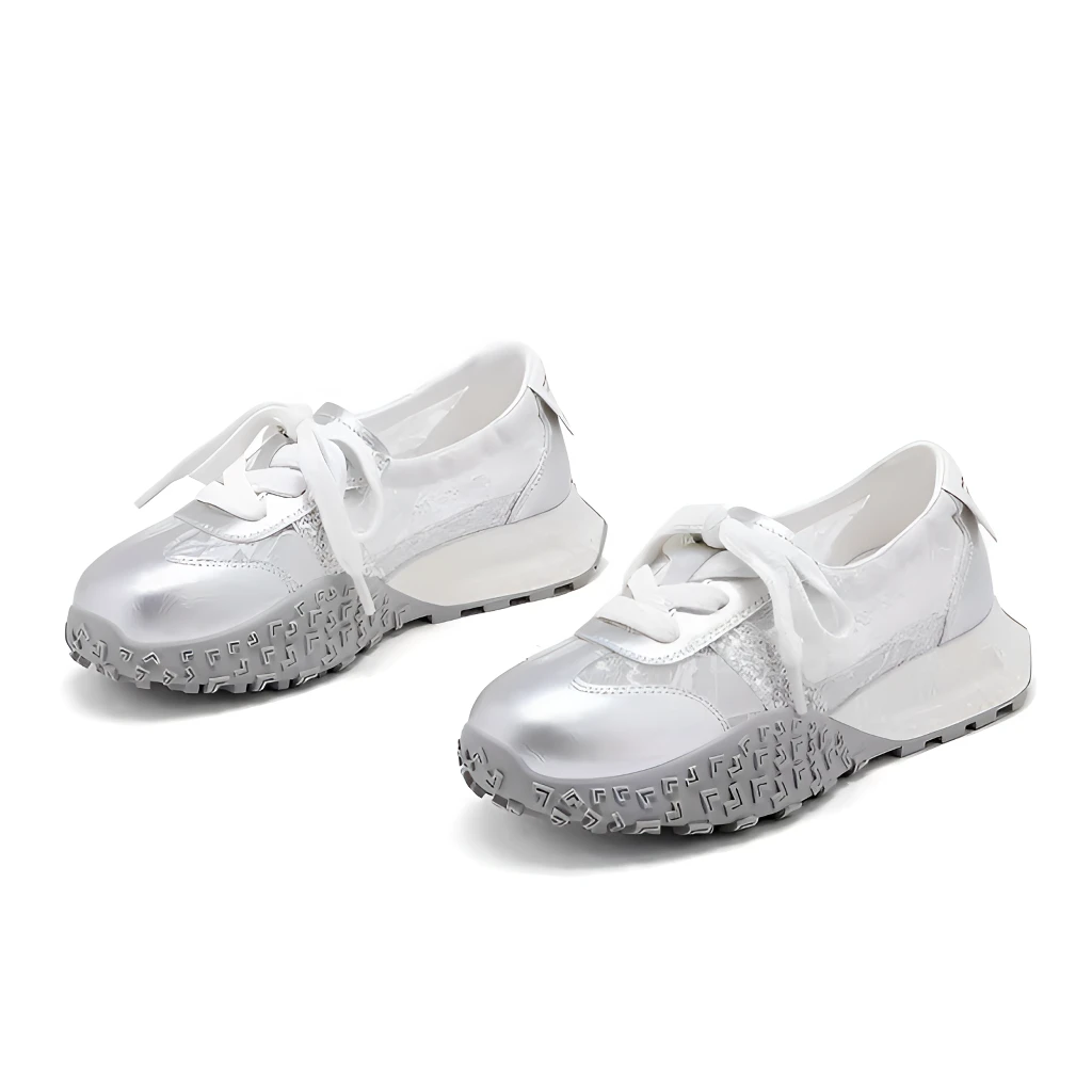 网面透气德训鞋女2025夏款蕾丝百搭增高厚底休闲鞋S778