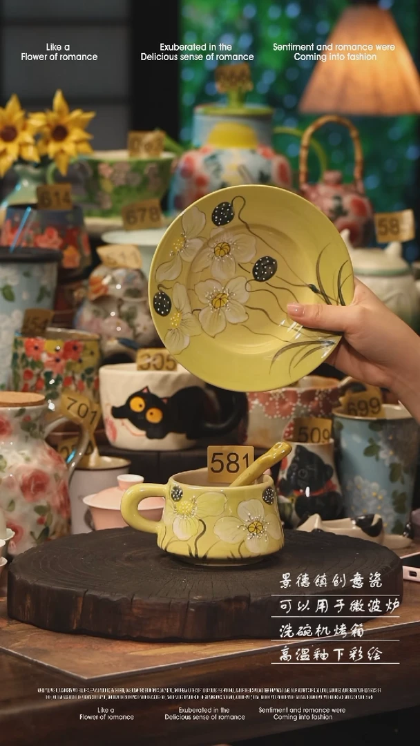 陶瓷景德镇高温釉下彩手工手绘款式