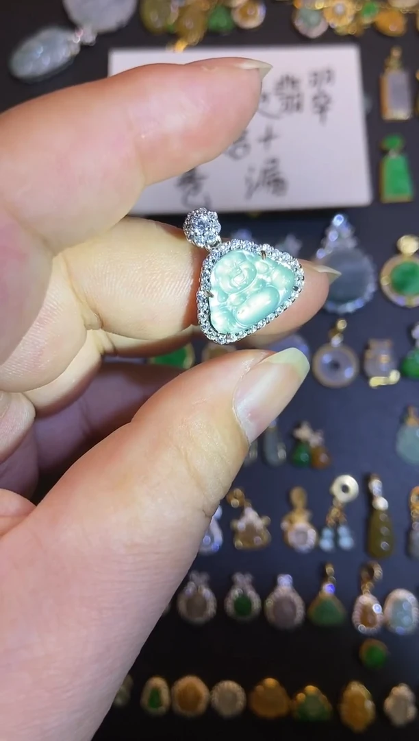 吊坠(不含链)银S925镶嵌翡翠1