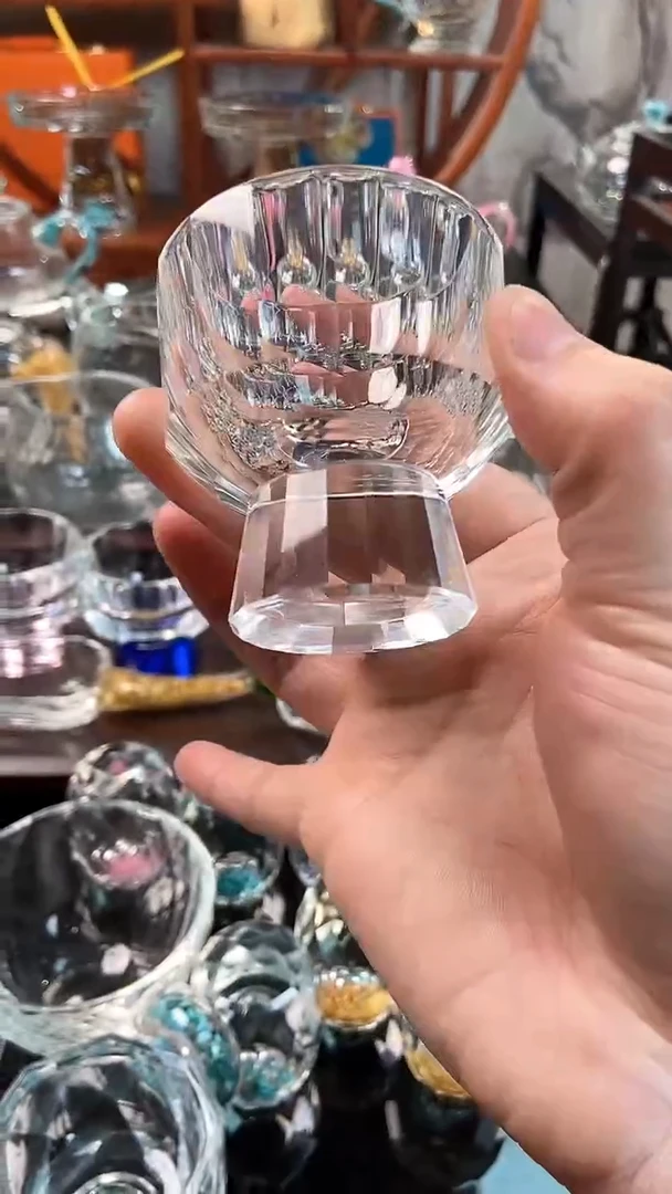 【闪购商品】玺宴新款水晶竖纹杯透明色