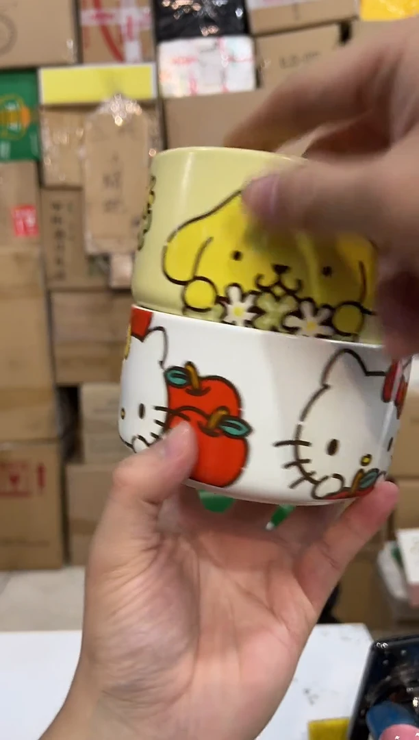 瓷片kt猫碗加布丁狗碗