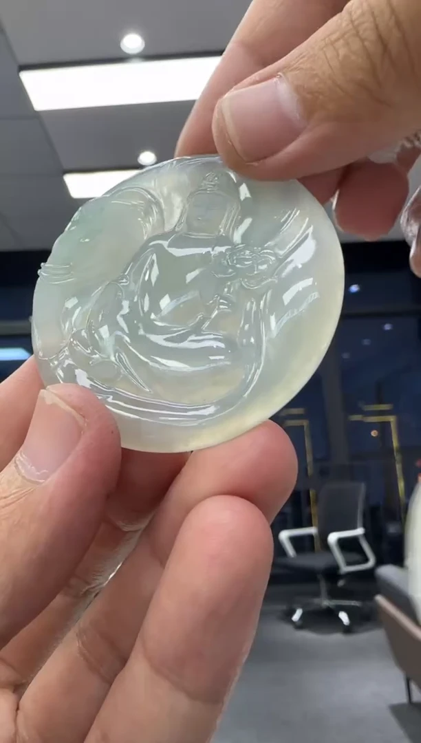 颈饰未镶嵌翡翠天然翡翠A货孤品一件