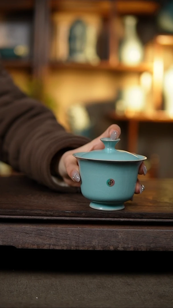 【闪购商品】杯仿古天青纯手工元宝两才瑕