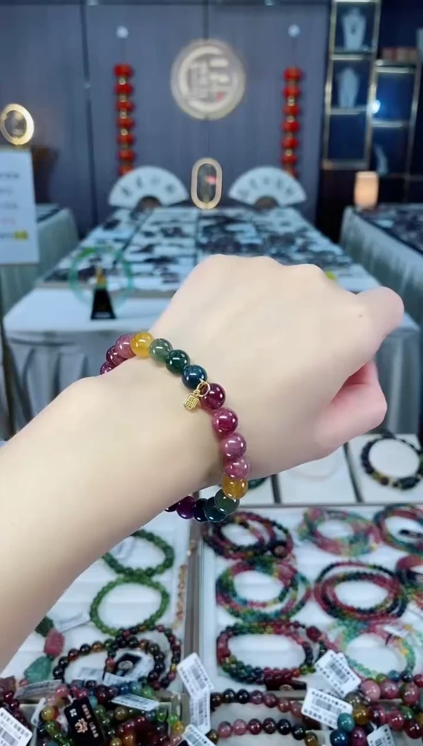 未镶嵌老矿碧玺单圈手串8mm+碧玺hon多样性发一条