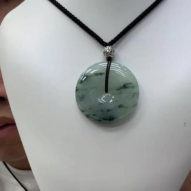 【杰缘珠宝】天然A货翡翠冰胶飘花平安扣吊坠 多样性发一件