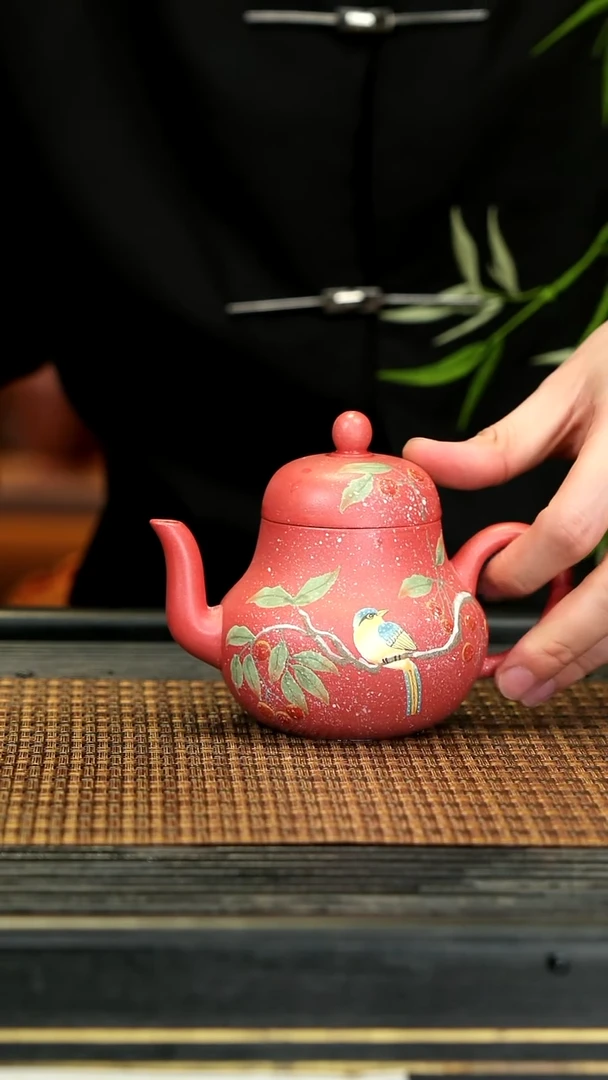 【闪购商品】紫砂茶壶24花鸟思婷 白泥