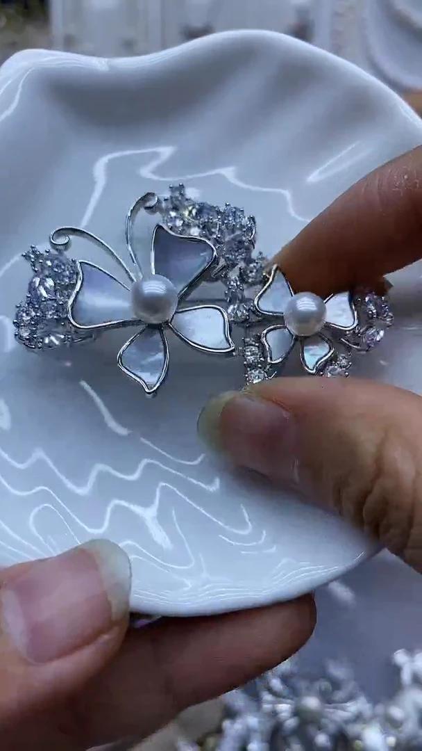 未镶嵌胸饰淡水珍珠胸针